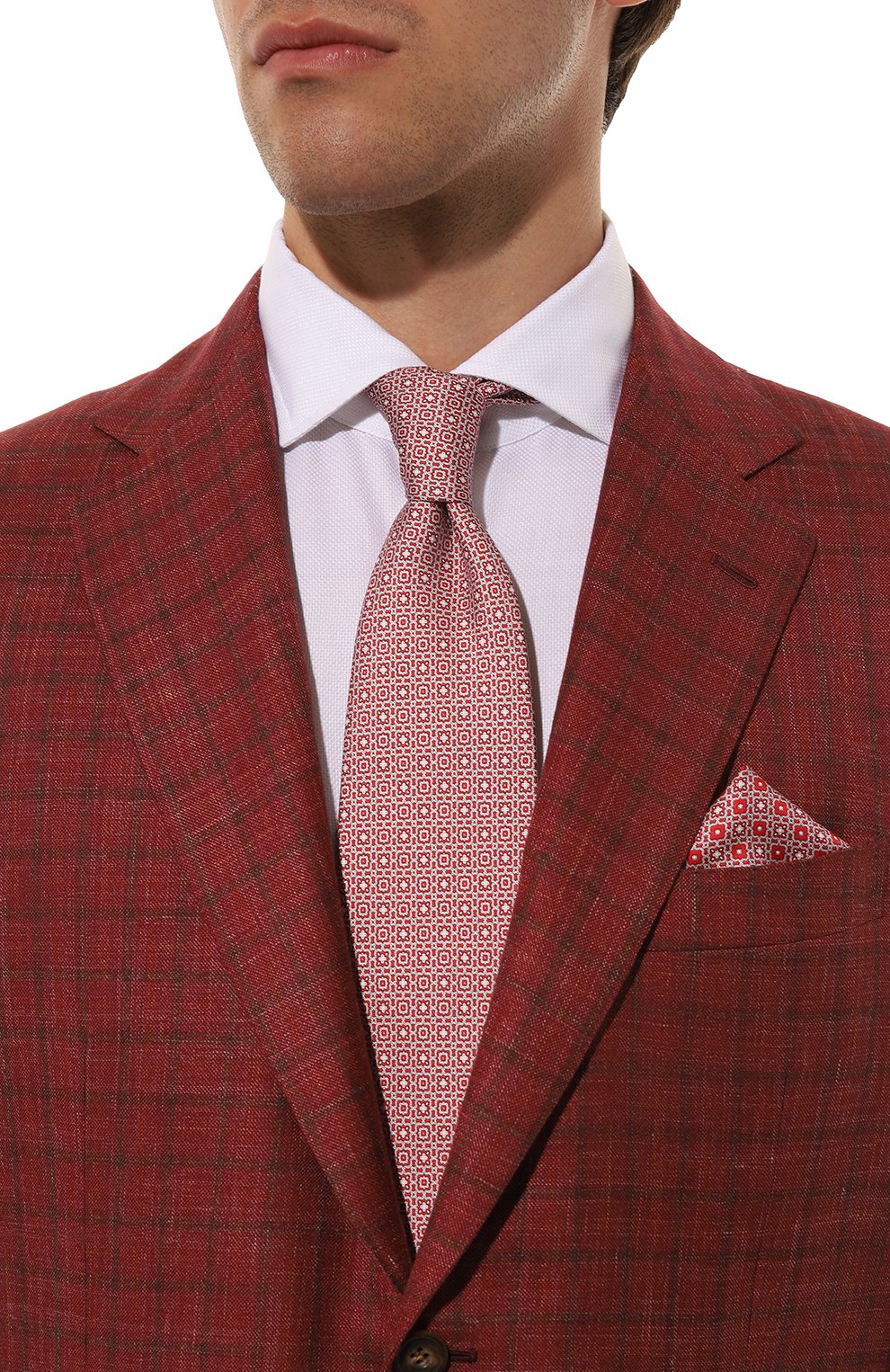 Комплект из галстука и платка STEFANO RICCI красного цвета по цене 49300 руб., арт. DH/51101, фото 2 Комплект из галстука и платка STEFANO RICCI, арт. DH/51101, фото 2