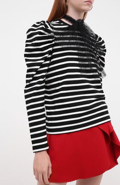 Хлопковый пуловер REDVALENTINO черного цвета по цене 34200 руб., арт. UR3MG06M/5C1, фото 3 Хлопковый пуловер REDVALENTINO, арт. UR3MG06M/5C1, фото 3