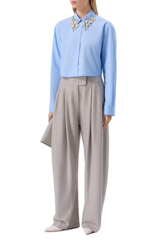 Хлопковая рубашка Pinko 105620/A2EU Голубой  105620/A2EU Фото 2