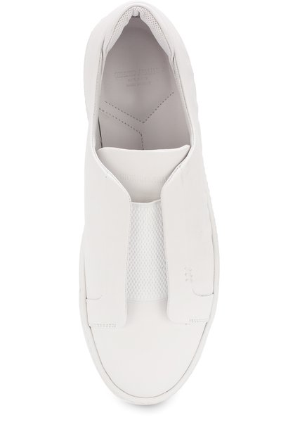 Кожаные кеды без шнуровки с эластичной вставкой GIORGIO ARMANI, арт. X2X075/XF240, фото 5
