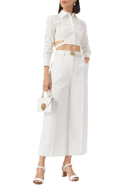 Хлопковые брюки Dolce & Gabbana FTCC2T/FUFLG Белый  FTCC2T/FUFLG Фото 2