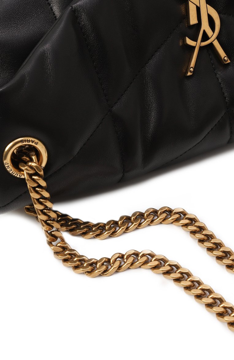 Женская сумка puffer small SAINT LAURENT черного цвета, арт. 577476/1EL07 | Фото 3 (Ремень/цепочка: На ремешке; Размер: small; Материал: Натуральная кожа)
