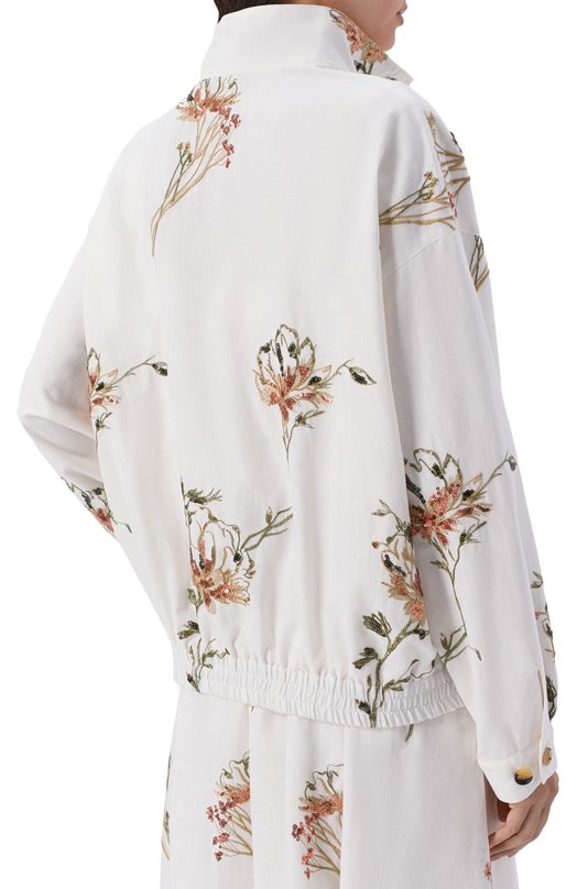 Бомбер из хлопка и льна OLOLOL OLC028/3406.BQ102 Белый  OLC028/3406.BQ102 Фото 4