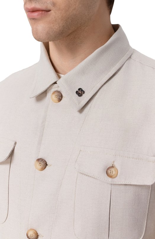Куртка-рубашка изо льна и хлопка Gran Sasso 78174/57000 Бежевый  78174/57000 Фото 5