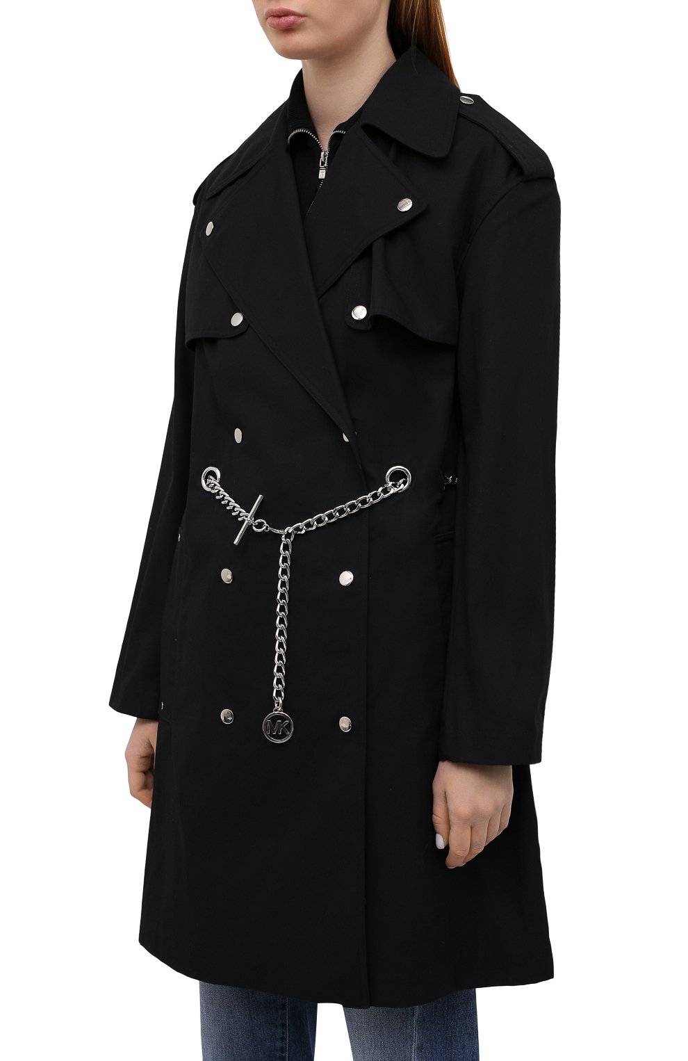 Хлопковый тренч MICHAEL MICHAEL KORS черного цвета по цене 53050 руб., арт. MS1200BDTY, фото 3 Хлопковый тренч MICHAEL MICHAEL KORS, арт. MS1200BDTY, фото 3