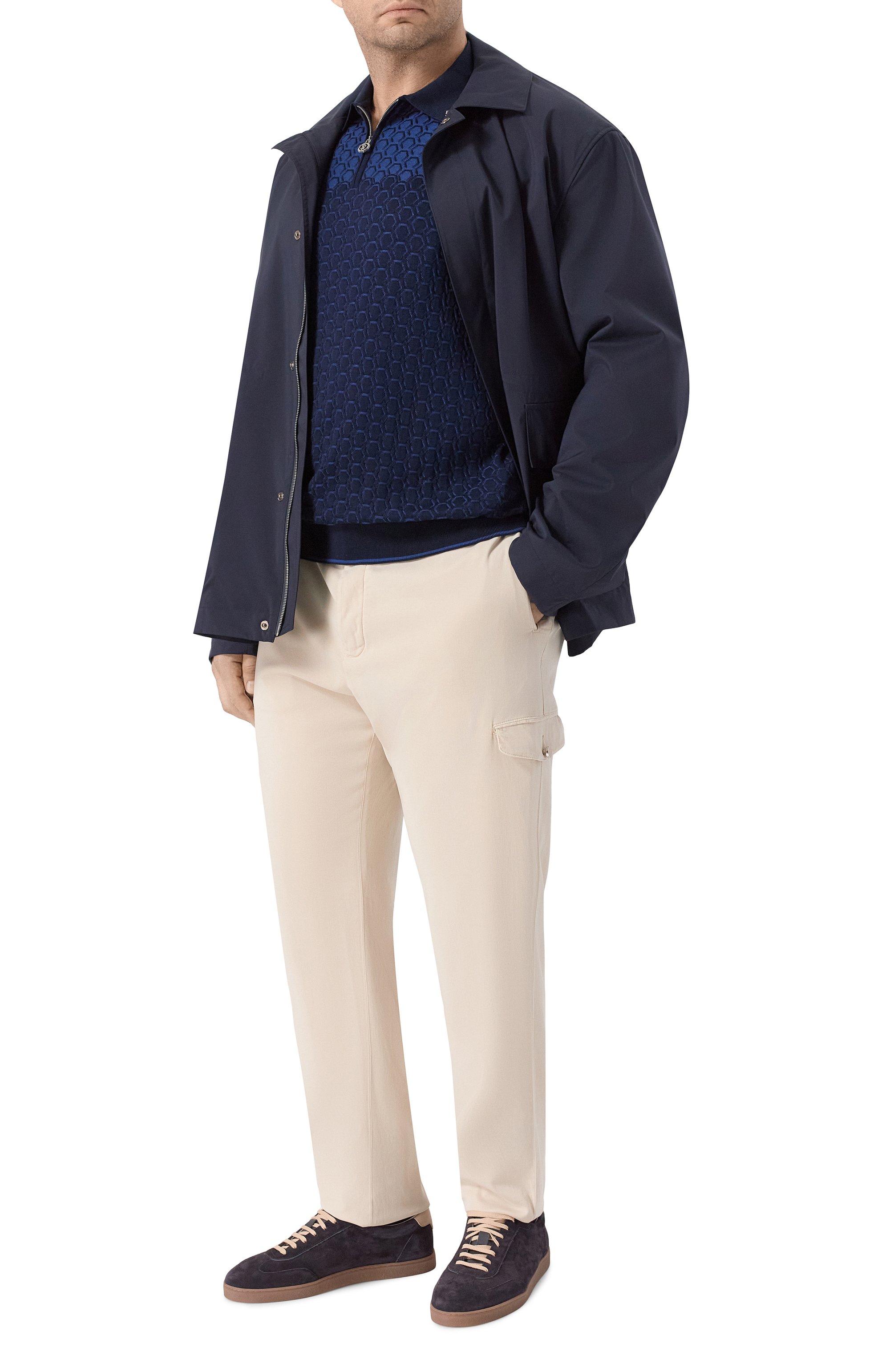 Поло из шелка и хлопка STEFANO RICCI темно-синего цвета по цене 121000 руб., арт. K818109P31/F26175, фото 2 Поло из шелка и хлопка STEFANO RICCI, арт. K818109P31/F26175, фото 2