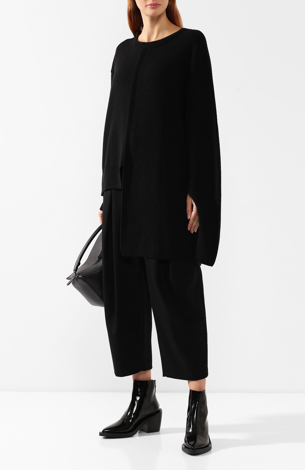 Свитер YOHJI YAMAMOTO черного цвета по цене 47150 руб., арт. YJ-K86-547, фото 2 Свитер YOHJI YAMAMOTO, арт. YJ-K86-547, фото 2