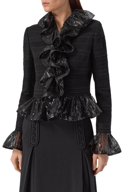 Жакет с отделкой пайетками ELIE SAAB, арт. J0165NF25PAM01, фото 3