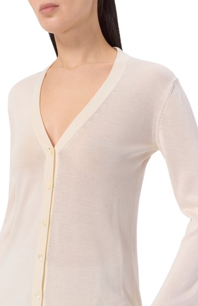 Шелковый кардиган COLOMBO кремового цвета по цене 129500 руб., арт. MA04901/L/4-120AN, фото 5 Шелковый кардиган COLOMBO, арт. MA04901/L/4-120AN, фото 5