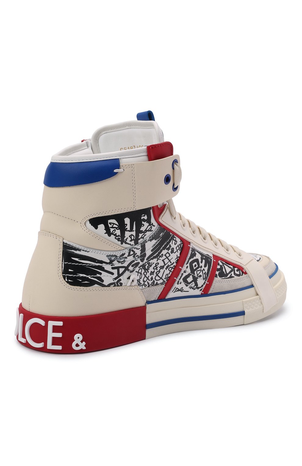 Кожаные кеды custom 2.zero DOLCE & GABBANA белого цвета по цене 112500 руб., арт. CS1870/A0806, фото 4 Кожаные кеды custom 2.zero DOLCE & GABBANA, арт. CS1870/A0806, фото 4