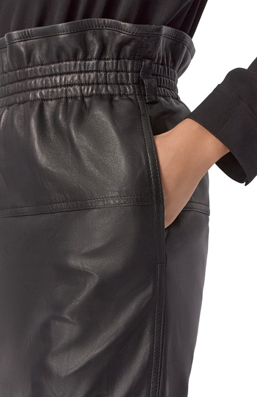 Кожаная юбка Saint Laurent 859163/YCUA2 Чёрный  859163/YCUA2 Фото 5