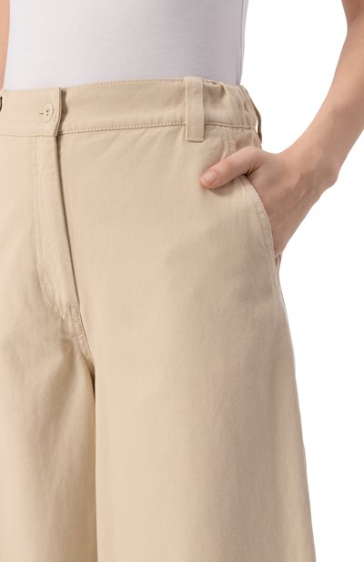 Хлопковые брюки WEEKEND MAX MARA кремового цвета по цене 26350 руб., арт. DISC0, фото 5 Хлопковые брюки WEEKEND MAX MARA, арт. DISC0, фото 5