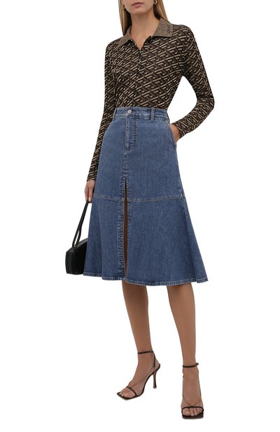 Джинсовая юбка STELLA MCCARTNEY голубого цвета по цене 55150 руб., арт. 603987/S0H48, фото 2 Джинсовая юбка STELLA MCCARTNEY, арт. 603987/S0H48, фото 2