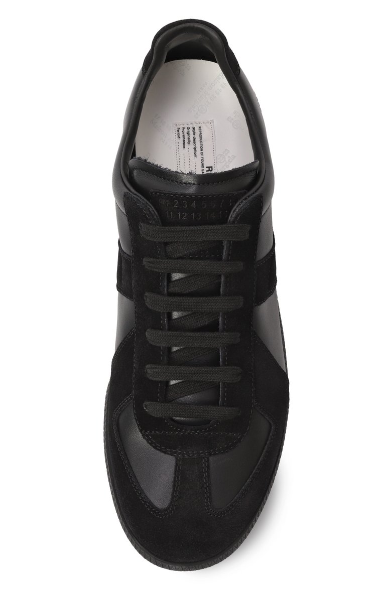 Мужские кожаные кеды replica MAISON MARGIELA черного цвета, арт. S57WS0236/P1897 | Фото 6 (Материал внутренний: Натуральная кожа, Текстиль; Подошва: Плоская; Материал утеплителя: Без утеплителя; Стили: Классический; Драгоценные камни: Проставлено; Материал сплава: Проставлено; Материал внешний: Натуральная кожа; Кросс-КТ: Низкие)