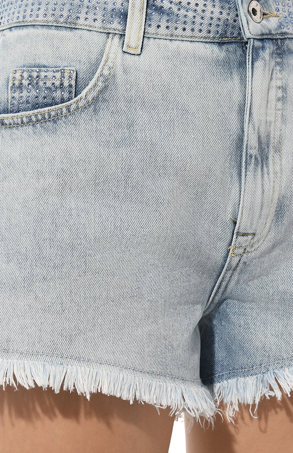 Джинсовые шорты PATRIZIA PEPE голубого цвета по цене 19400 руб., арт. 2P1493_D043, фото 5 Джинсовые шорты PATRIZIA PEPE, арт. 2P1493_D043, фото 5