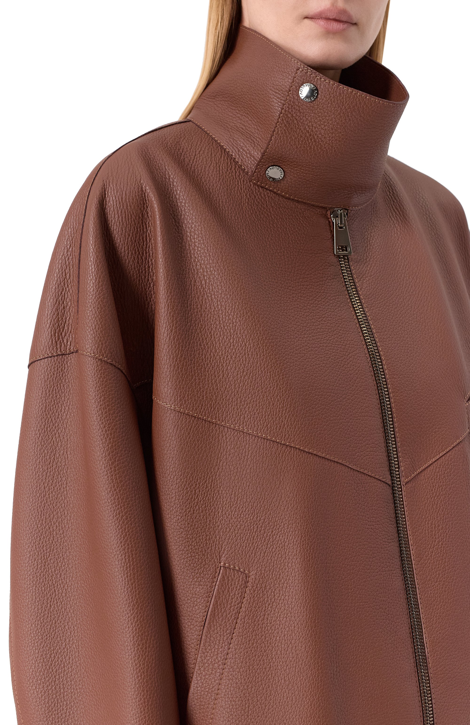 Кожаная куртка MASLOV коричневого цвета по цене 300300 руб., арт. Z017, фото 5 Кожаная куртка MASLOV, арт. Z017, фото 5