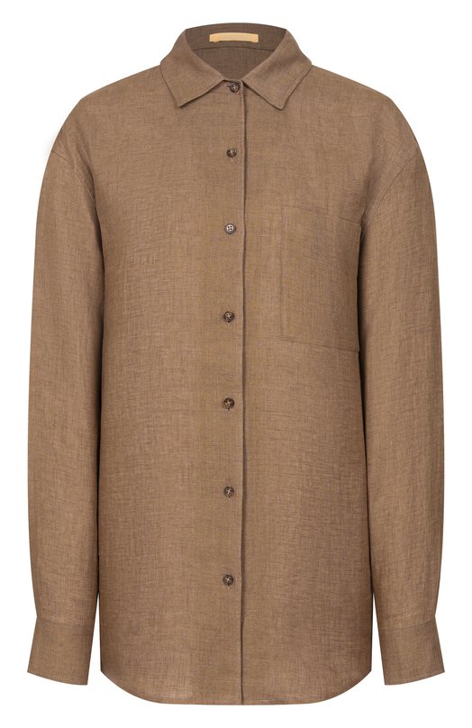 Льняная рубашка 12 STOREEZ 138504 Коричневый 138504