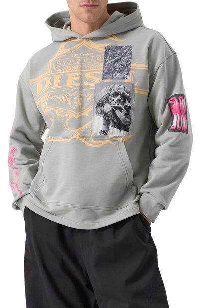 Хлопковое худи DIESEL, арт. A16171/0BMBJ, фото 3