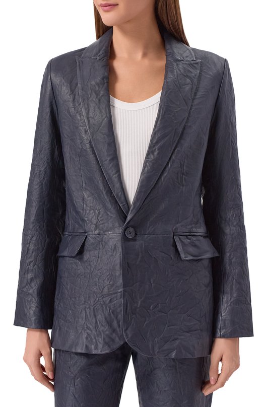 Кожаный жакет Zadig and Voltaire RWBL00059 Синий  RWBL00059 Фото 3