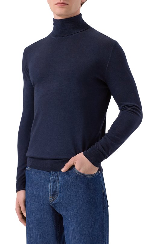 Шерстяная водолазка Andrea Campagna M5625-6301 Синий  M5625-6301 Фото 3