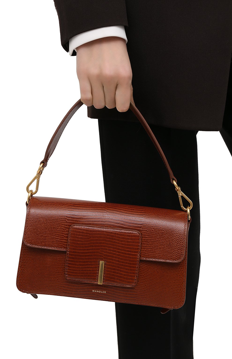 Сумка georgia WANDLER коричневого цвета по цене 81800 руб., арт. GE0RGIA BAG LIZARD, фото 2 Сумка georgia WANDLER, арт. GE0RGIA BAG LIZARD, фото 2