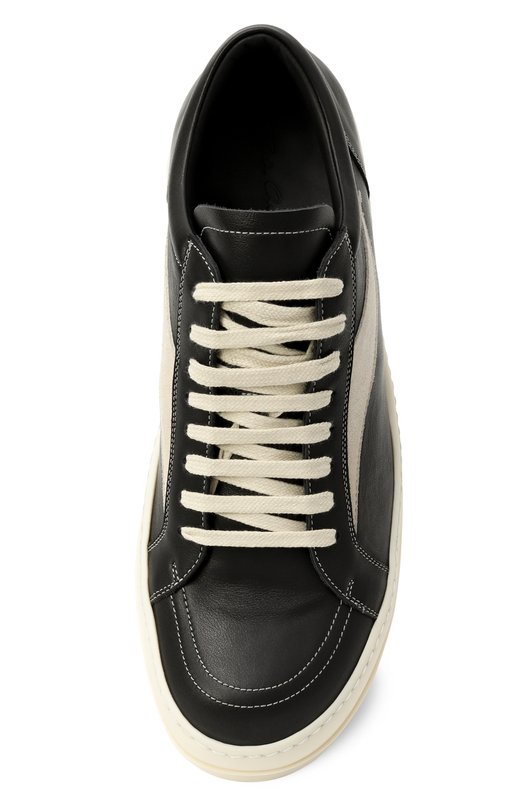 Кожаные кеды Hollywood Vintage Rick Owens RU02E1897/LC0LVS Чёрно-белый  RU02E1897/LC0LVS Фото 6