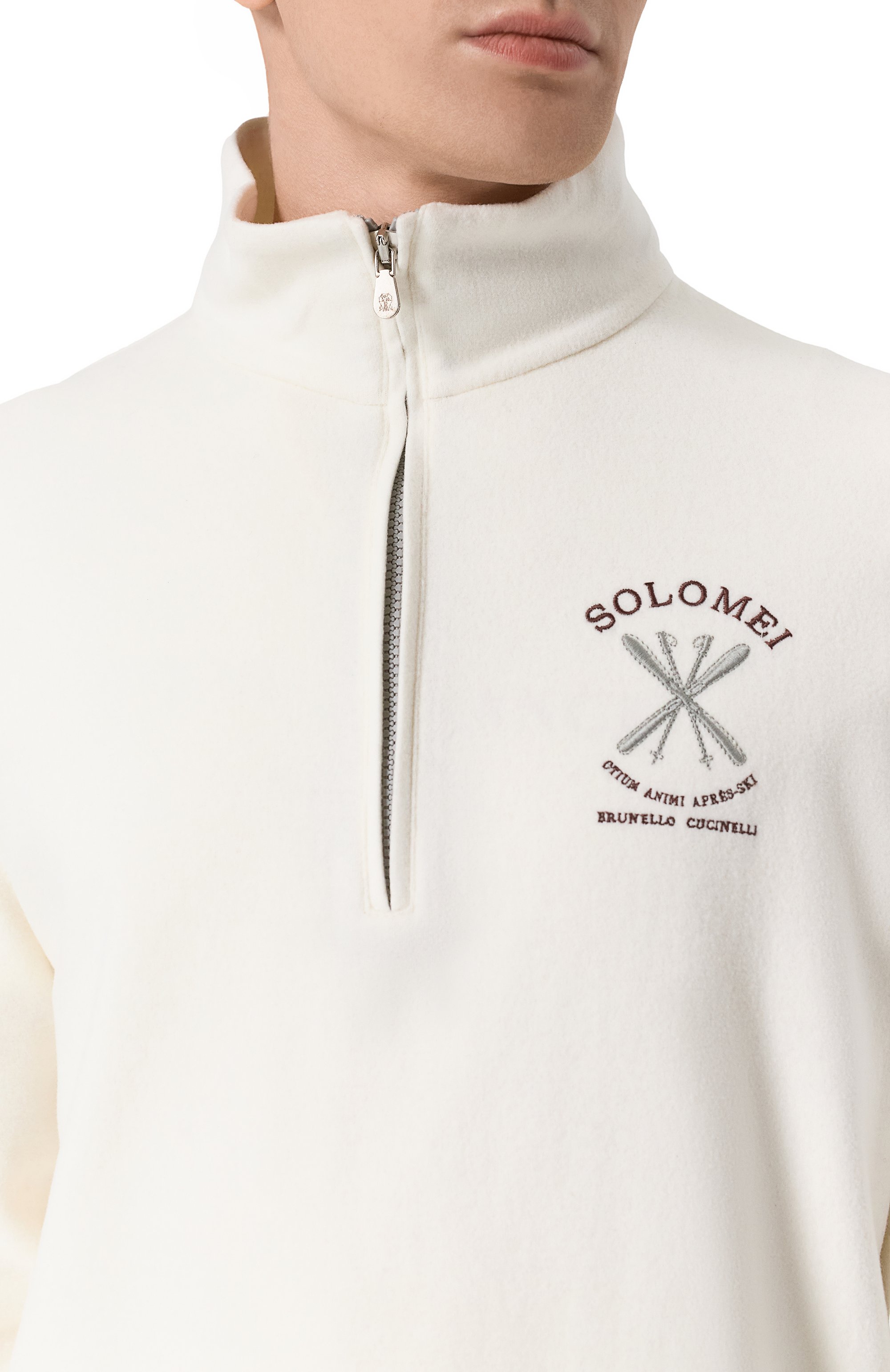 Анорак из кашемира и хлопка BRUNELLO CUCINELLI кремового цвета по цене 270500 руб., арт. MM840KT60, фото 5 Анорак из кашемира и хлопка BRUNELLO CUCINELLI, арт. MM840KT60, фото 5