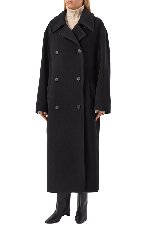 Пальто из шерсти и кашемира TOTEME 254-WR00231-FB0532 Чёрный  254-WR00231-FB0532 Фото 3