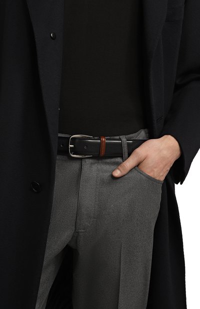 Кожаный ремень PAUL&SHARK темно-синего цвета по цене 22800 руб., арт. 23416035, фото 2 Кожаный ремень PAUL&SHARK, арт. 23416035, фото 2