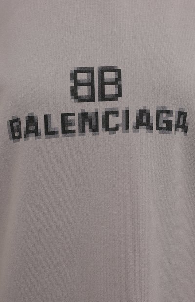 Хлопковое худи BALENCIAGA серого цвета по цене 92650 руб., арт. 661711/TKVF6, фото 5 Хлопковое худи BALENCIAGA, арт. 661711/TKVF6, фото 5
