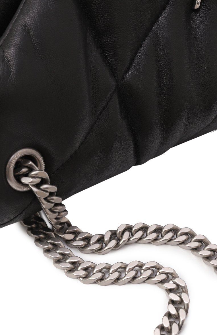 Женская сумка puffer loulou medium  SAINT LAURENT черного цвета, арт. 577475/1EL00 | Фото 3 (Ремень/цепочка: На ремешке; Материал: Натуральная кожа; Сумки-технические: Сумки через плечо; Размер: medium; Автоматизация Diginetica: Не назначено)