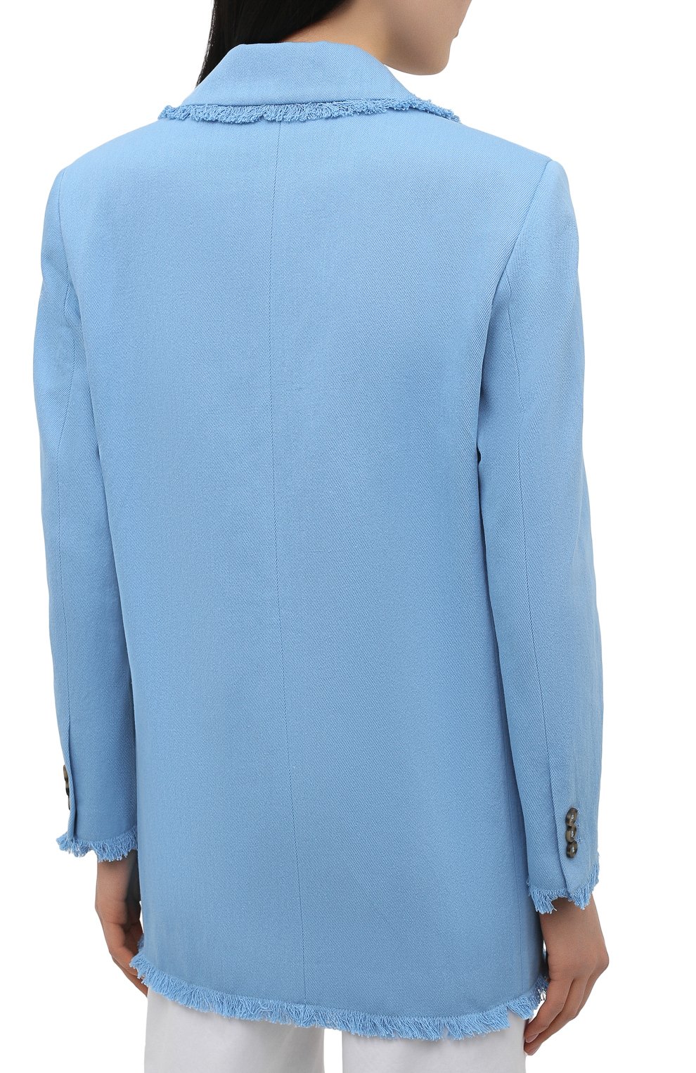 Хлопковый жакет MSGM голубого цвета по цене 65850 руб., арт. 3042MDG107 217309, фото 4 Хлопковый жакет MSGM, арт. 3042MDG107 217309, фото 4