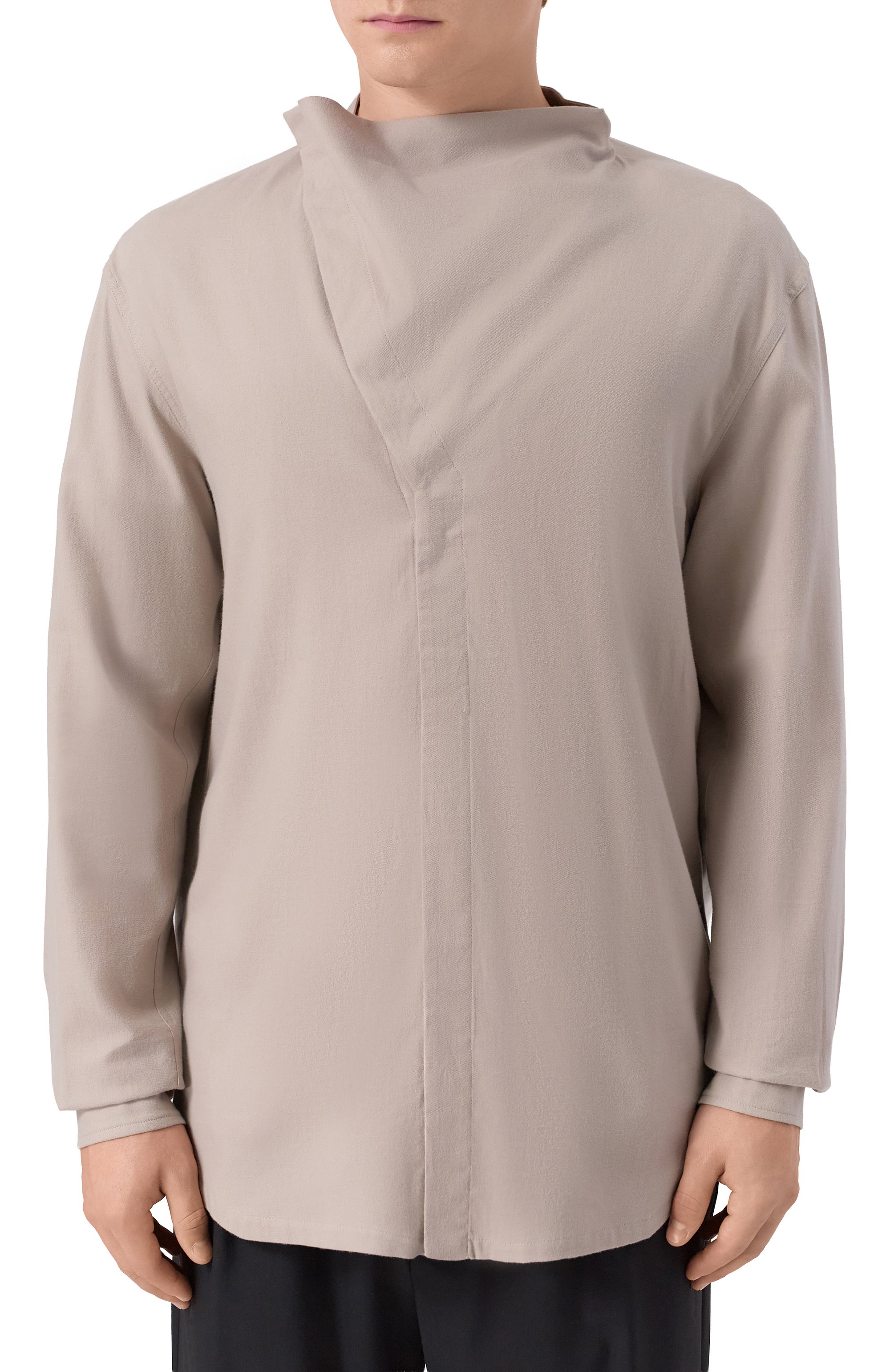 Рубашка из хлопка и шерсти RICK OWENS бежевого цвета по цене 86850 руб., арт. RU02E1299/FLW, фото 3 Рубашка из хлопка и шерсти RICK OWENS, арт. RU02E1299/FLW, фото 3
