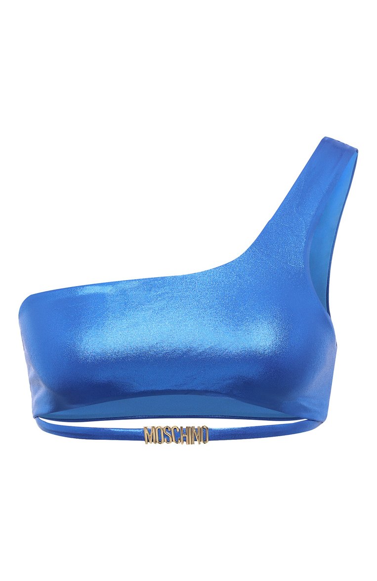 Женский бра-топ MOSCHINO синего цвета, арт. A5712/9405 | Фото 1 (Нос: Не пр�оставлено; Материал сплава: Проставлено; Материал внешний: Синтетический материал; Женское Кросс-КТ: Раздельные купальники)