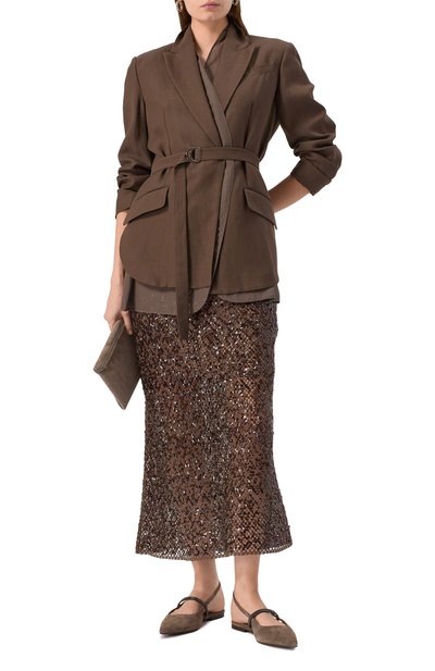 Юбка с отделкой пайетками BRUNELLO CUCINELLI, арт. MRTR20989, фото 2