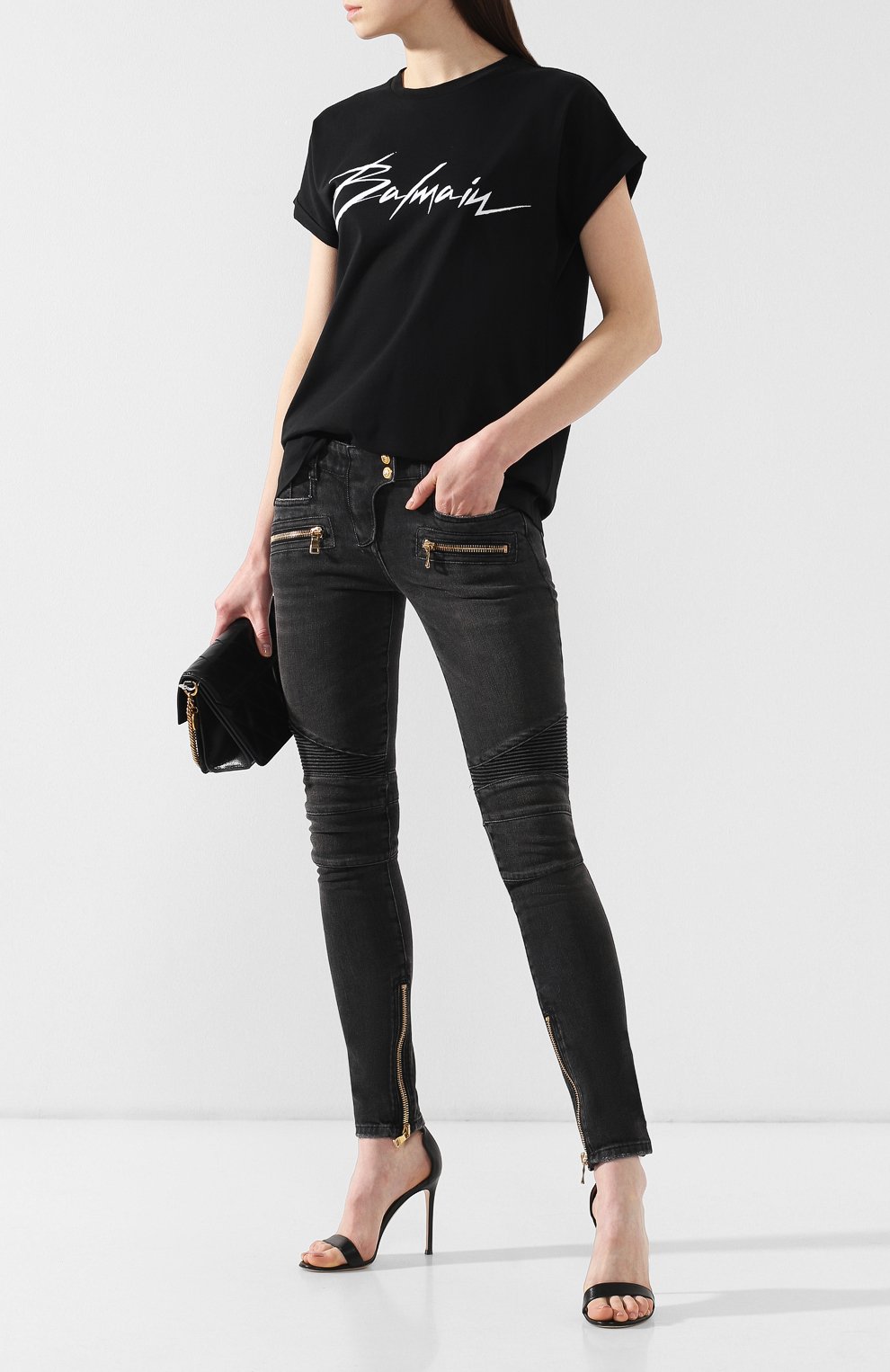 Джинсы с декоративными молниями BALMAIN, арт. RF1995999/265N, фото 2