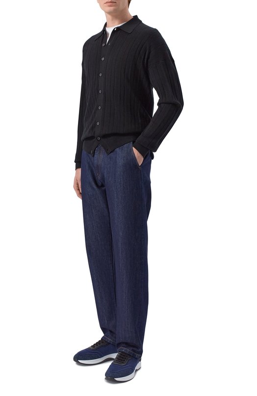 Хлопковый кардиган Kiton UMM0741 Чёрный  UMM0741 Фото 2