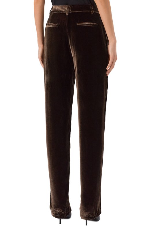 Бархатные брюки Andrea Ya'aqov 25WVEL24/SILK VISC0SE Коричневый  25WVEL24/SILK VISC0SE Фото 4