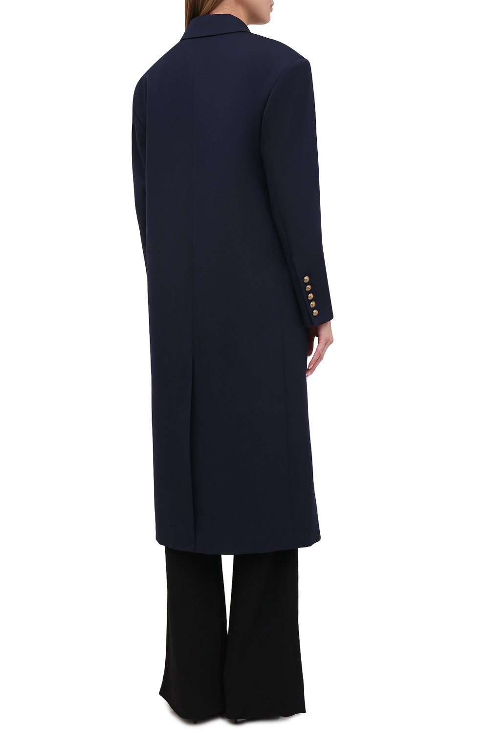 Шерстяное пальто BALMAIN темно-синего цвета по цене 298000 руб., арт. UF09578/132L, фото 5 Шерстяное пальто BALMAIN, арт. UF09578/132L, фото 5