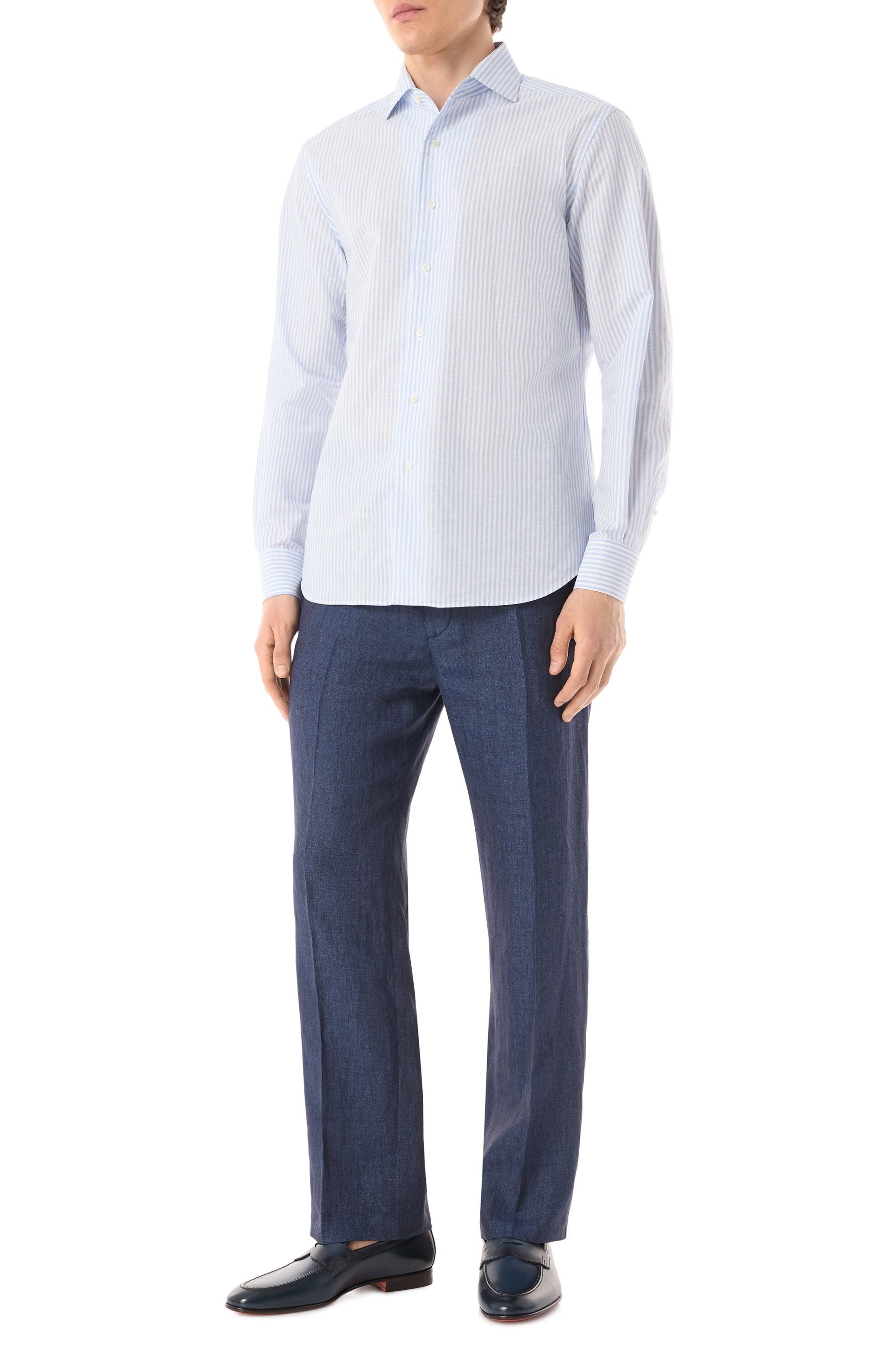 Кожаные пенни-лоферы carlos SANTONI темно-синего цвета по цене 82800 руб., арт. MCNG19044LA3GNTG, фото 2 Кожаные пенни-лоферы carlos SANTONI, арт. MCNG19044LA3GNTG, фото 2