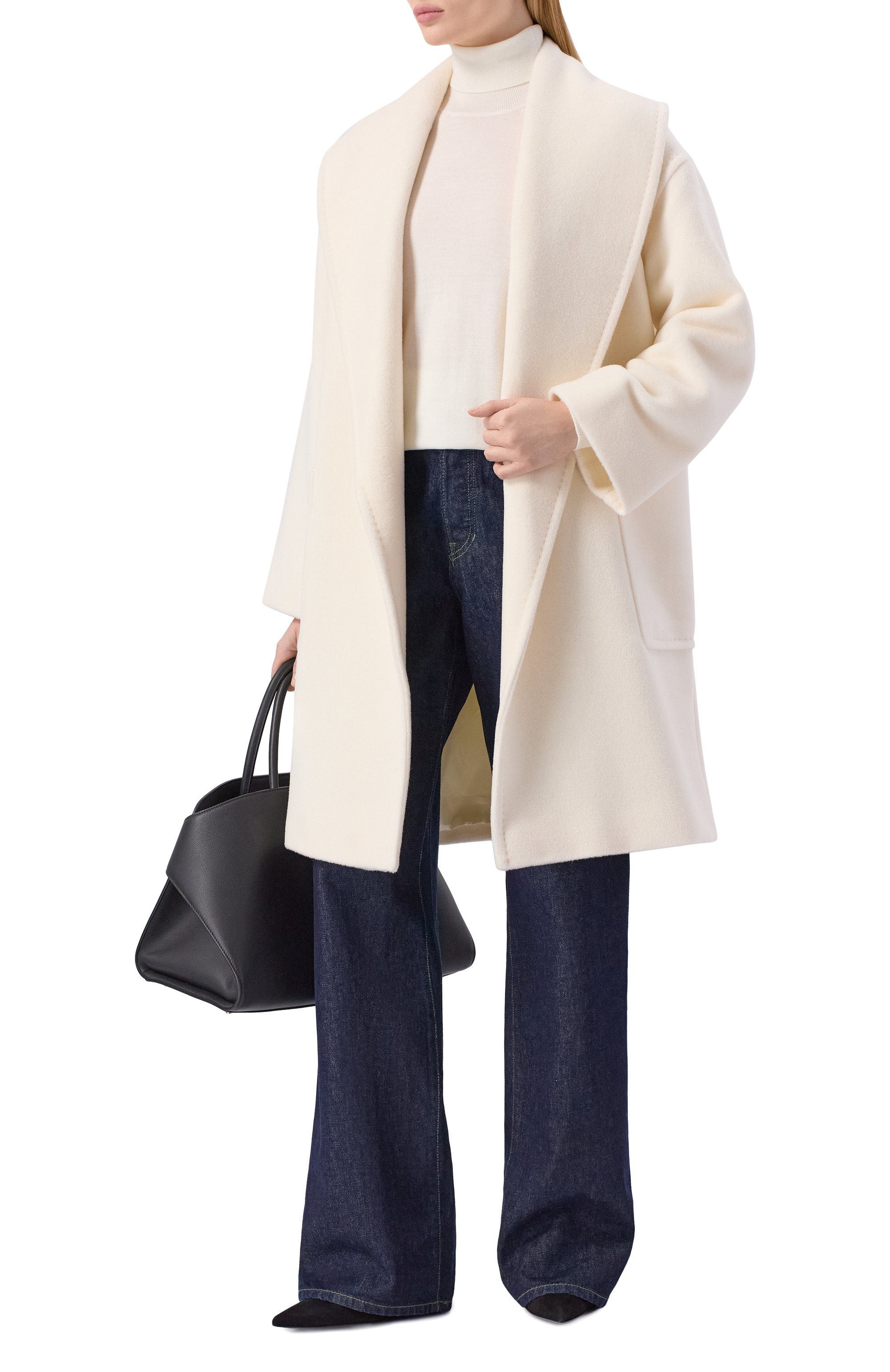 Шерстяное пальто MAX MARA STUDIO белого цвета по цене 199500 руб., арт. CL0RUR0, фото 2 Шерстяное пальто MAX MARA STUDIO, арт. CL0RUR0, фото 2