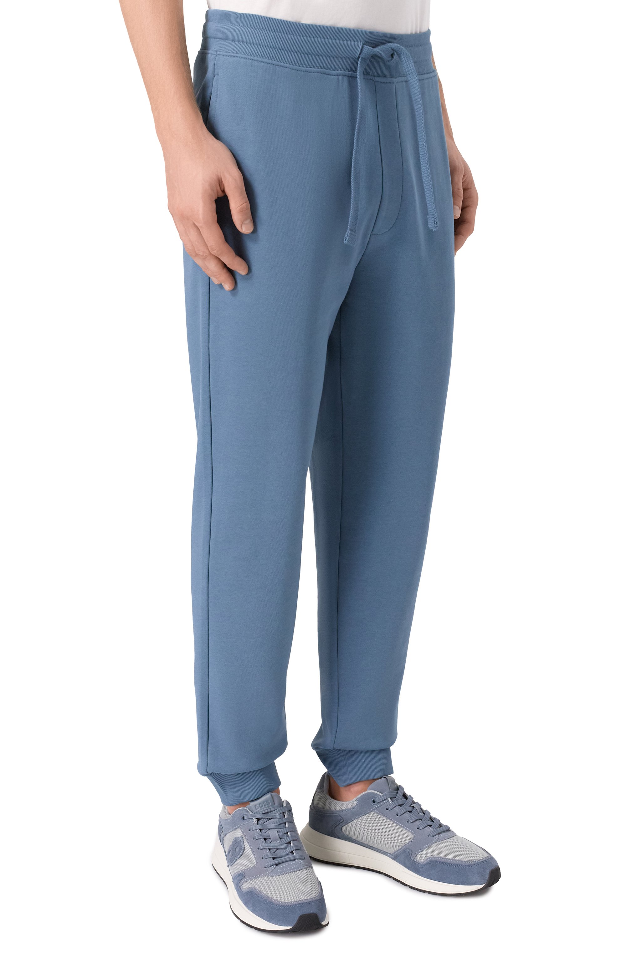 Хлопковые джоггеры HUGO голубого цвета по цене 13600 руб., арт. 50489617, фото 3 Хлопковые джоггеры HUGO, арт. 50489617, фото 3