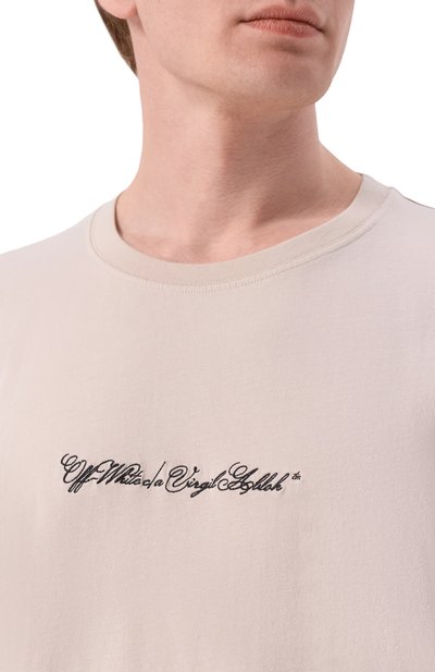 Хлопковая футболка OFF-WHITE, арт. 0MAA027S26JER002, фото 5