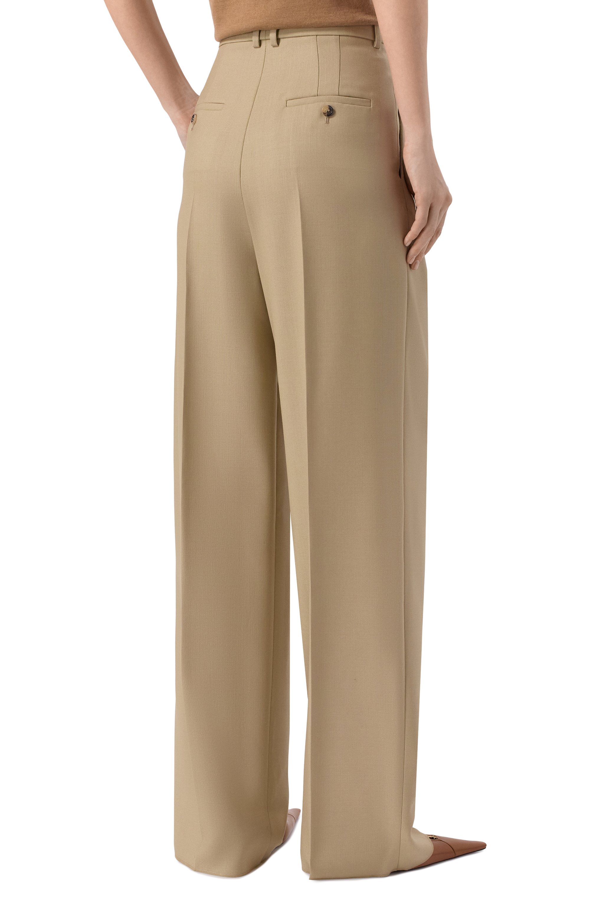 Брюки из шерсти и шелка SAINT LAURENT, арт. 854457/Y7K11, фото 4