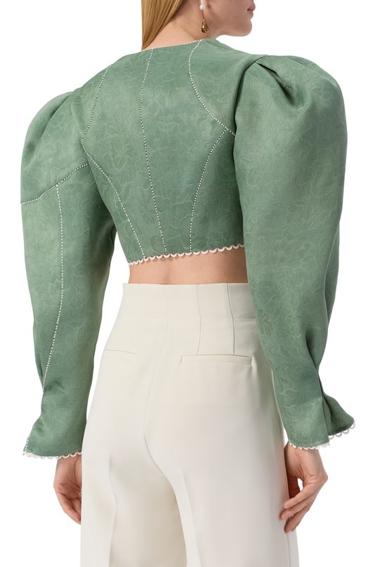 Шелковая блузка Ulyana Sergeenko CMA010SS24P1530Т24 Зелёный  CMA010SS24P1530Т24 Фото 4