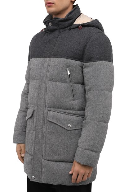Пуховик из шерсти и кашемира BRUNELLO CUCINELLI серого цвета по цене 545000 руб., арт. MN4661848, фото 3 Пуховик из шерсти и кашемира BRUNELLO CUCINELLI, арт. MN4661848, фото 3