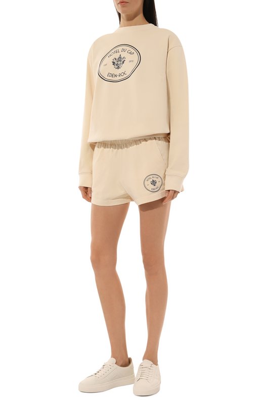 Хлопковый свитшот Sporty and Rich ST071501621CR01 Кремовый  ST071501621CR01 Фото 2