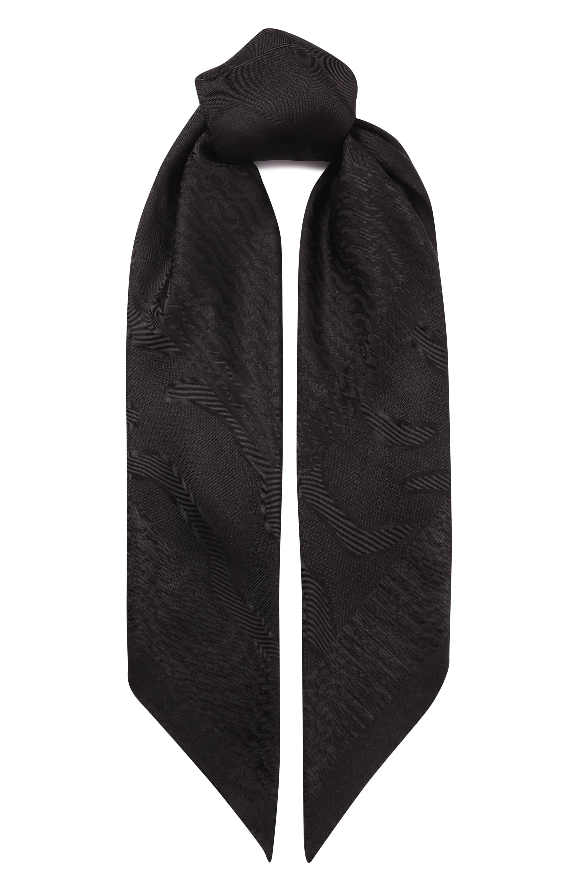 Шелковый платок GIORGIO ARMANI черного цвета по цене 86200 руб., арт. GW000832/AF14822, фото 1 Шелковый платок GIORGIO ARMANI, арт. GW000832/AF14822, фото 1