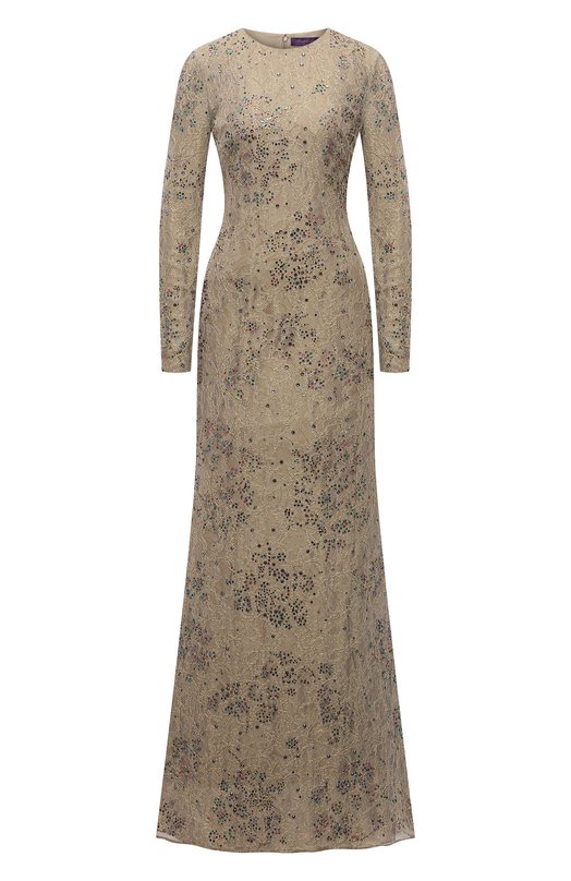 

Платье c кружевной отделкой Ralph Lauren, Золотой