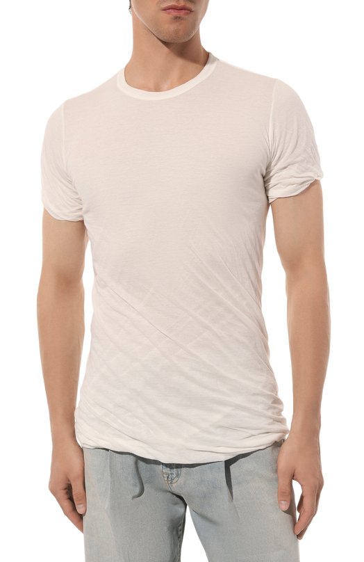 Хлопковая футболка Rick Owens RU02D6256/UC Белый  RU02D6256/UC Фото 3